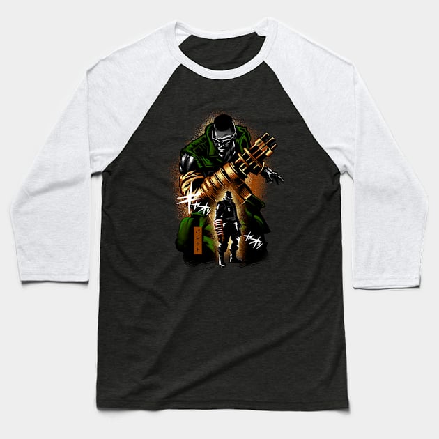 Gun-Arm Man Baseball T-Shirt by HyperTwenty